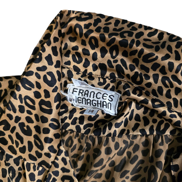 Vintage 1980s Animal / Leopard / Cheetah Print dress Frances Henaghan Size 14 - Picture 6 of 9